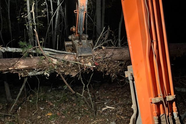 Clearing / Grading 15 working through the nite clearing brush