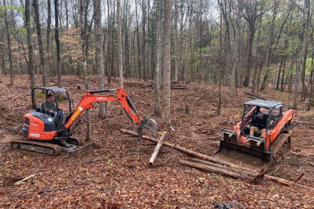 Clearing / Grading 23 using heavy machines to remove trees