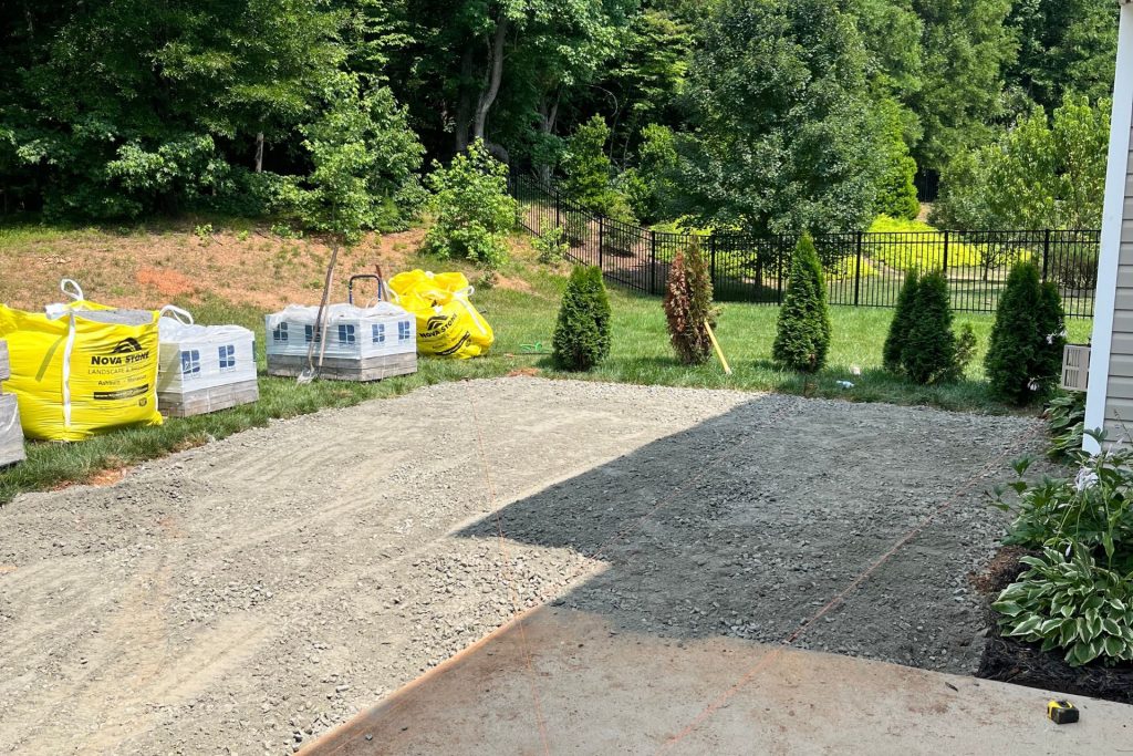 gathering materials for belgrade paver patio