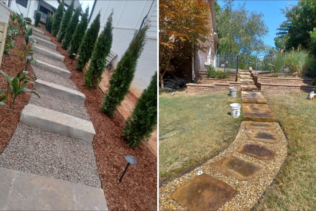 custom-designed hardscape stairs