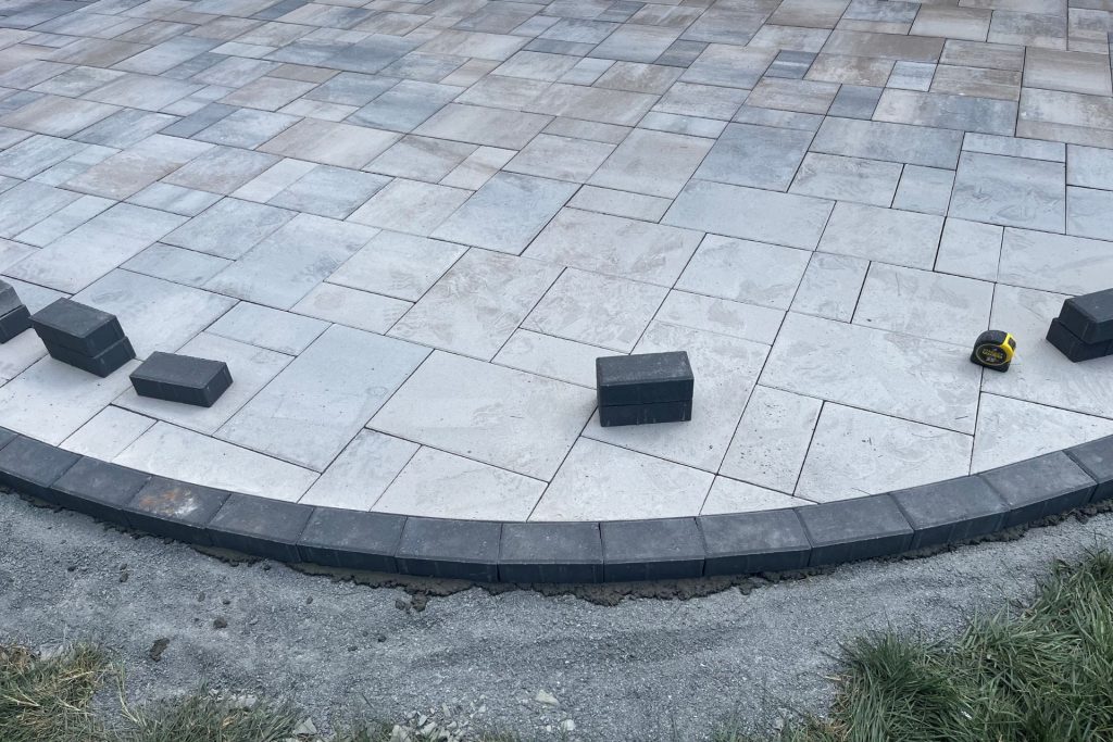 belgrade paver patio cut stone with skirt 