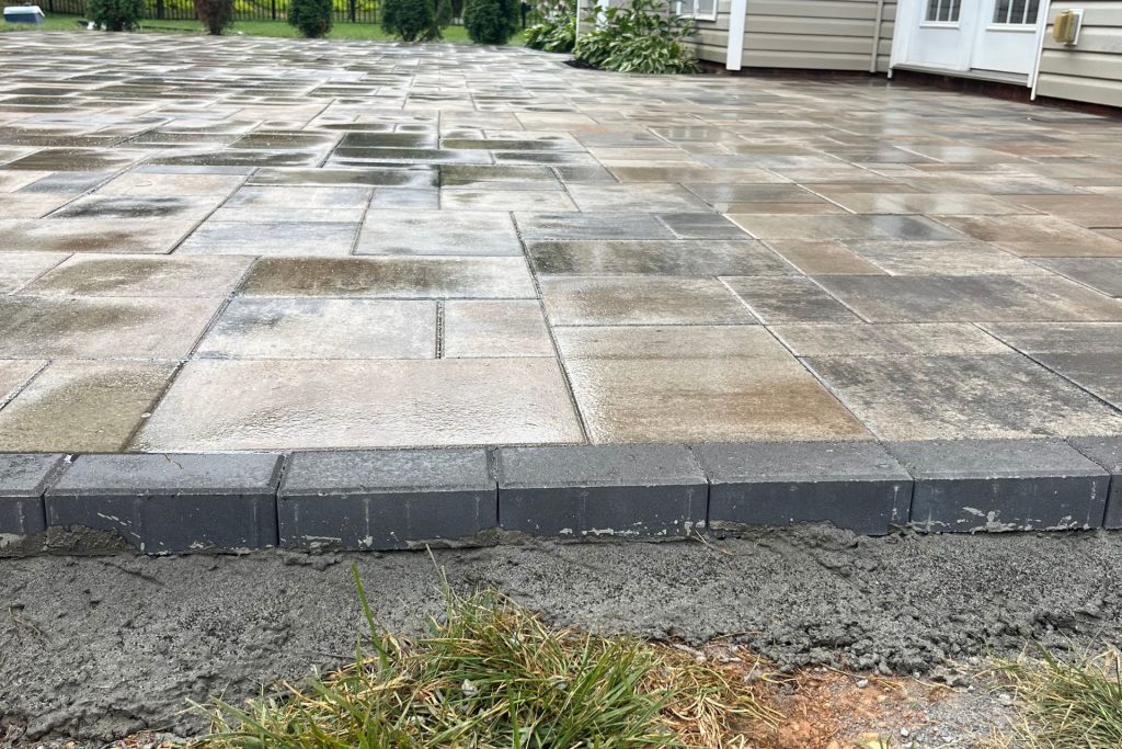 wet belgrade paver patio
