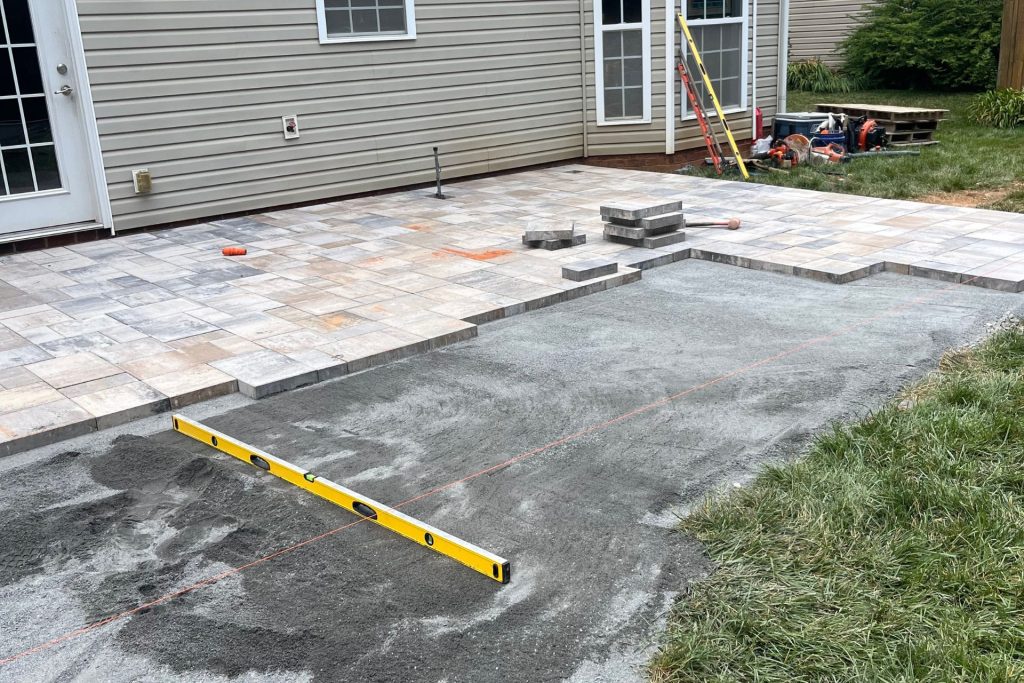 belgrade paver patio laying stone and grading