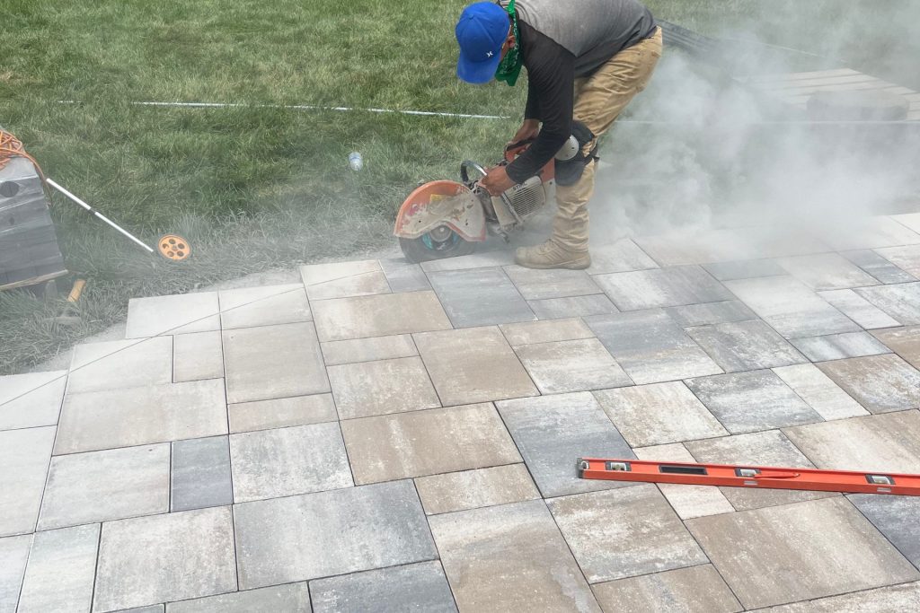 belgrade paver patio cutting stone