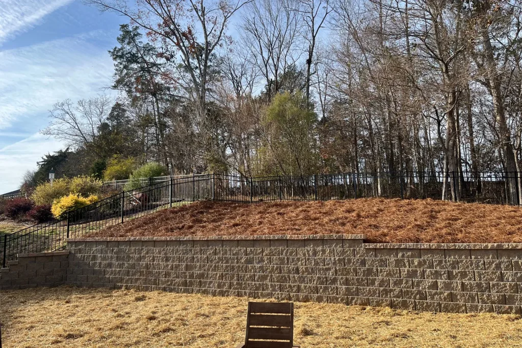 completed retaining wall